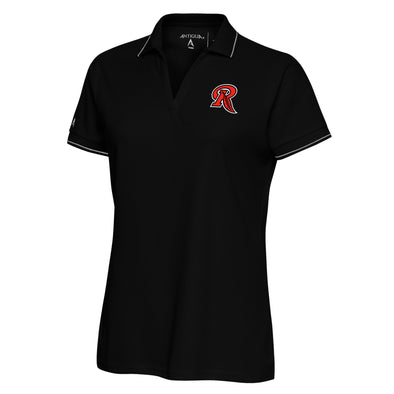 Rochester Red Wings Womens Black Polo with Feather R