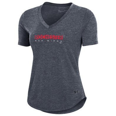 Rochester Red Wings Womens Under Armour Gray V-Neck Tee