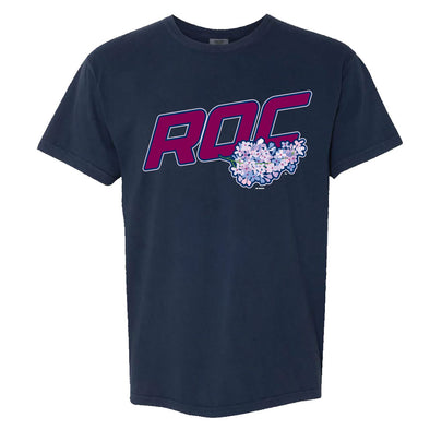 Rochester Red Wings ROC the Lilac Navy Comfort Colors Tee