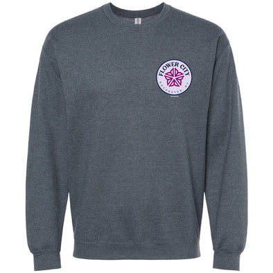 Rochester Red Wings ROC the Lilac Charcoal Flower City Crewneck