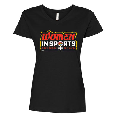 Rochester Red Wings "Women in Sports" V-Neck T-Shirt