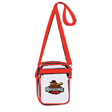 Rochester Red Wings Clear Crossbody Bag with Home Patch Logo