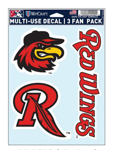 Rochester Red Wings 3-Decal Fan Pack