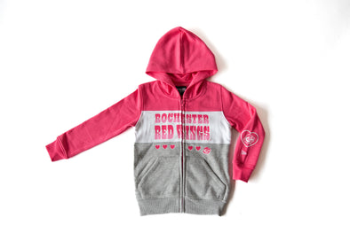 Rochester Red Wings Youth Pink Full-Zip Sweatshirt