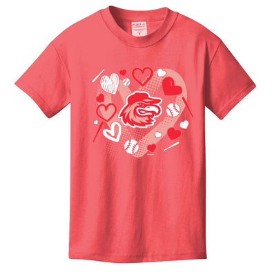 Rochester Red Wings Youth Pink Hearts T-Shirt