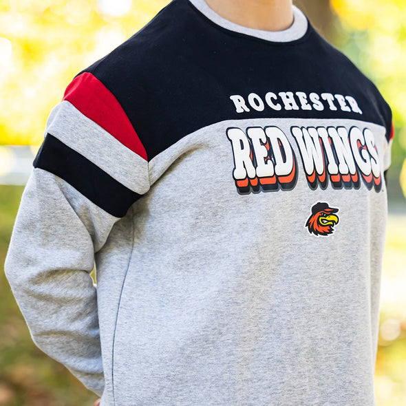 Rochester Red Wings Womens Colorblock Crewneck Sweatshirt