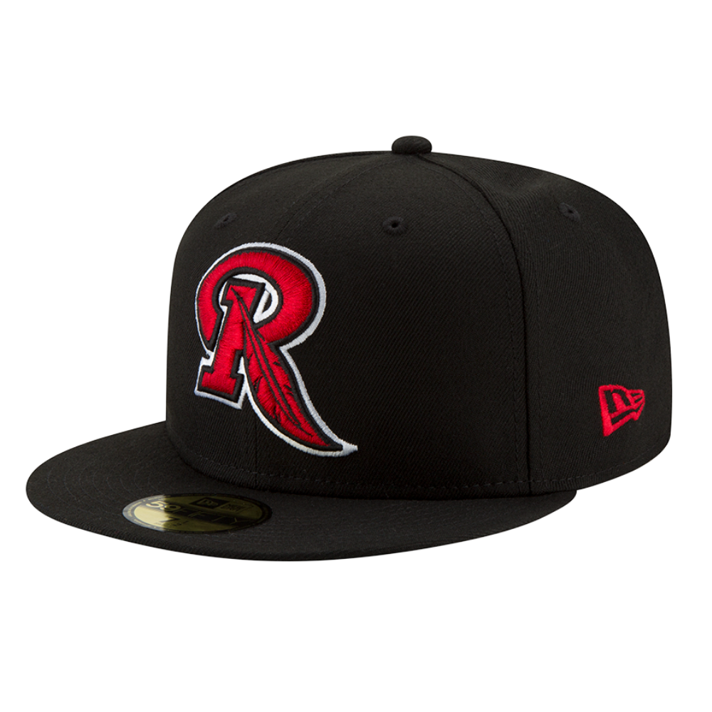 Rochester Red Wings Feather R Fitted Cap Official On Field BP Cap Rochester Red Wings Official Store